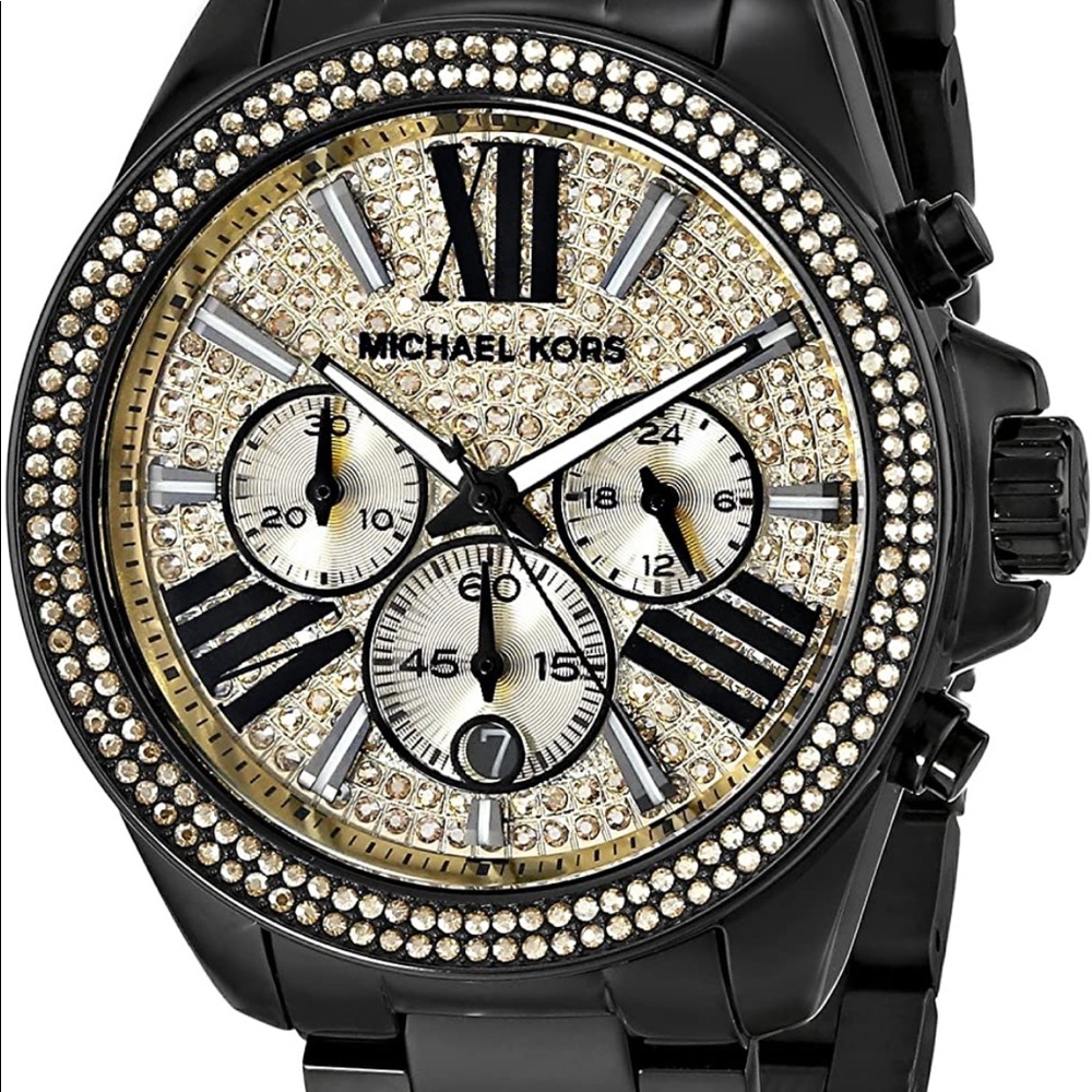Michael Kors Black and Gold Diamond Watch MK5961